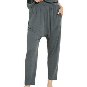 EBERJEY Oversize Aloe Infused Cotton Blend Pajama Pants In Kelp
